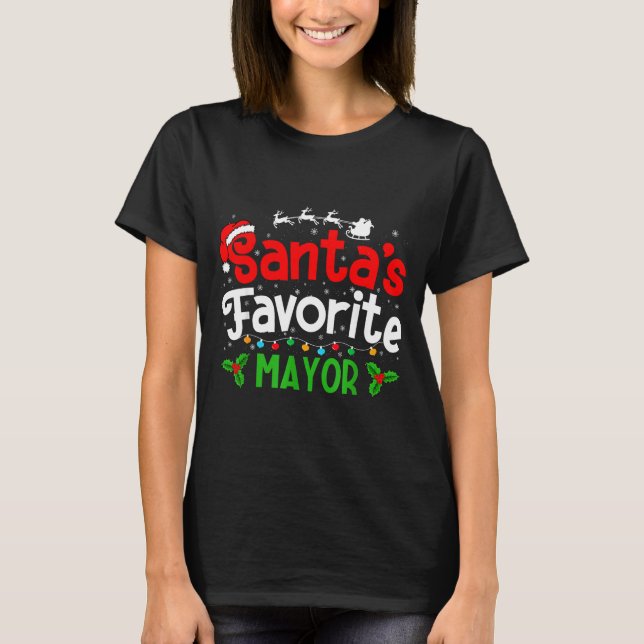 Camiseta Santa's Favorite Mayor Christmas Party  (Anverso)