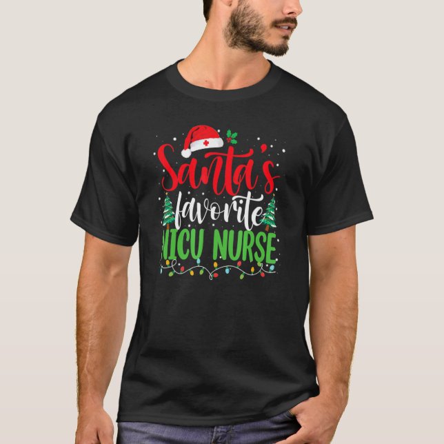 Camiseta Santa's Favorite Nicu Nurse Christmas Nursing Sant (Anverso)