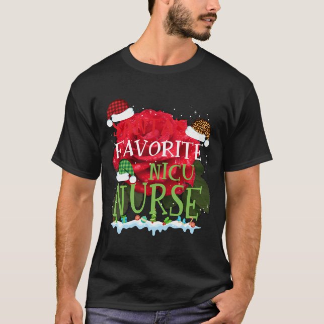Camiseta Santa'S Favorite Nicu Nurse Funny Christmas Gift (Anverso)