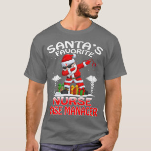Camiseta Santa's Favorite Nurse Case Manager Christmas Matc