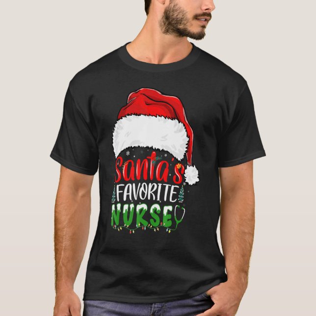 Camiseta Santa's Favorite Nurse Christmas Nursing (Anverso)
