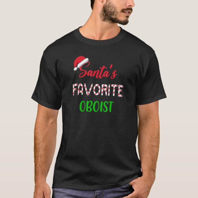 Camiseta Santas Favorite Oboist   Funny oboe Christmas Paja (Anverso)