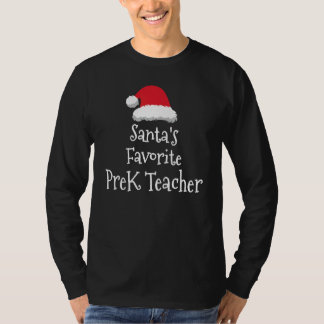 Camiseta Santas Favorite PreK Teacher   Christmas    