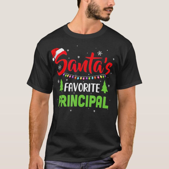 Camiseta Santa's Favorite Principal Funny Christmas Xmas  (Anverso)
