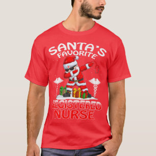 Camiseta Santas Favorite Registered Nurse Christmas Matchin