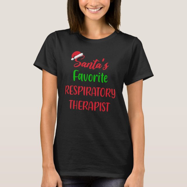 Camiseta Santas Favorite Respiratory Therapist     Christma (Anverso)