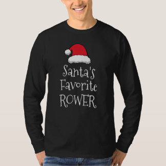 Camiseta Santas Favorite Rower   Christmas   Rowing  