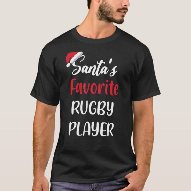 Camiseta Santas Favorite Rugby Player   Christmas Rugby   (Anverso)