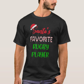 Camiseta Santas Favorite Rugby Player Funny Rugby Christm