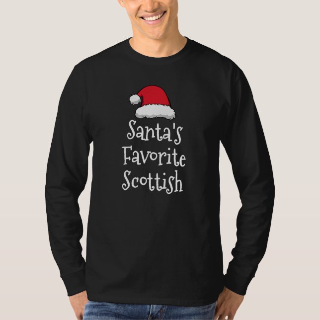 Camiseta Santas Favorite Scottish  Christmas   Xmas pajama (Anverso)