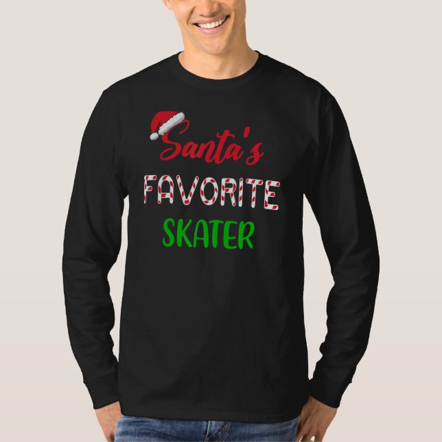 Camiseta Santas Favorite Skater   Funny Figure Skating Chri (Anverso)