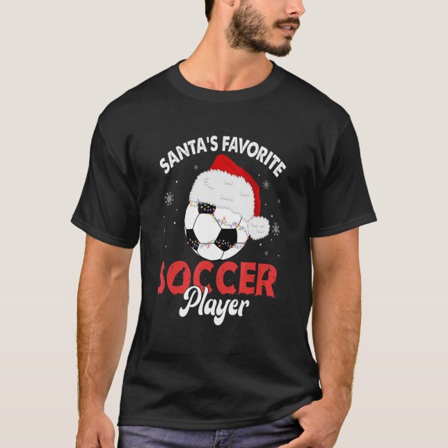 Camiseta Santa's Favorite Soccer Player Christmas Pajama (Anverso)