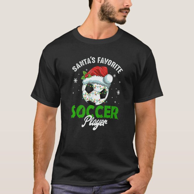 Camiseta Santa's Favorite Soccer Player Christmas Pajama (Anverso)