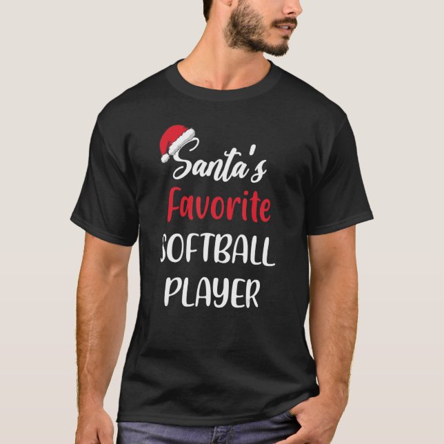 Camiseta Santas Favorite Softball Player   Christmas Softba (Anverso)