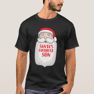 Camiseta Santa's Favorite Son Funny Santa Christmas Kid Xma