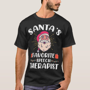Camiseta Santa's favorite speech therapist mas thanks givin