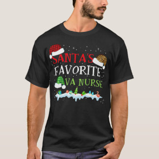 Camiseta Santa's Favorite VA Nurse Funny Christmas Gift