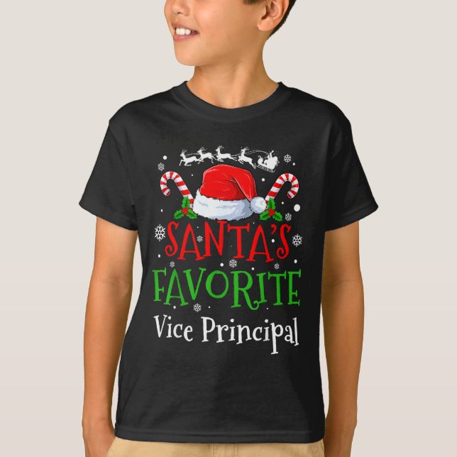 Camiseta Santa's Favorite Vice Principal Christmas Party  (Anverso)