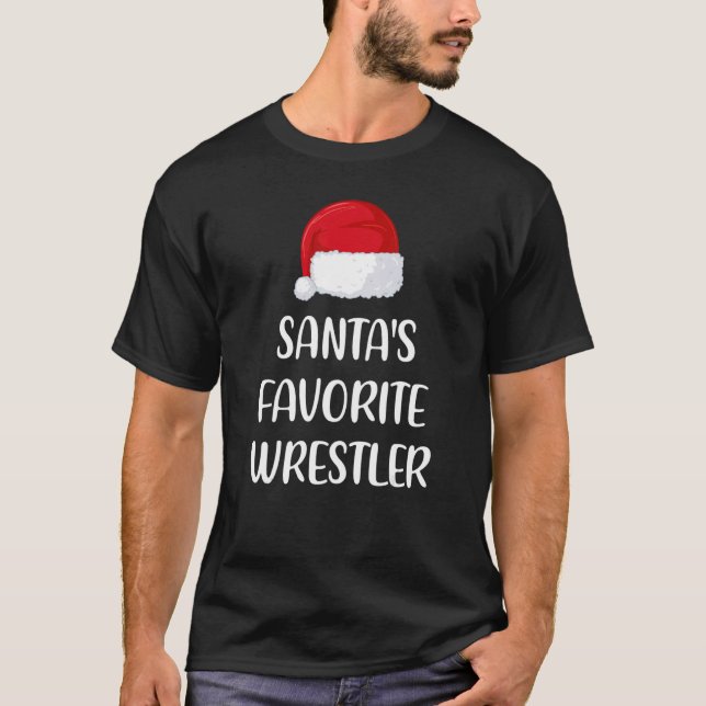 Camiseta Santas Favorite Wrestler Christmas   Wrestling   (Anverso)