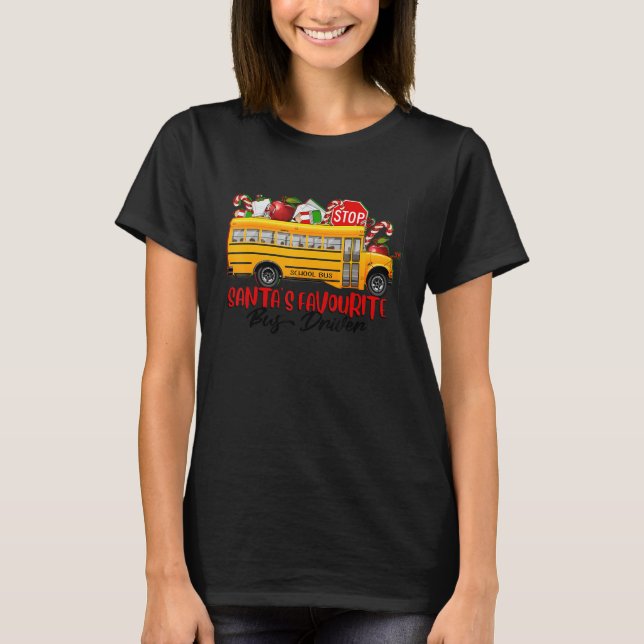 Camiseta Santa's Favourite Bus Driver Christmas Delivery Ca (Anverso)