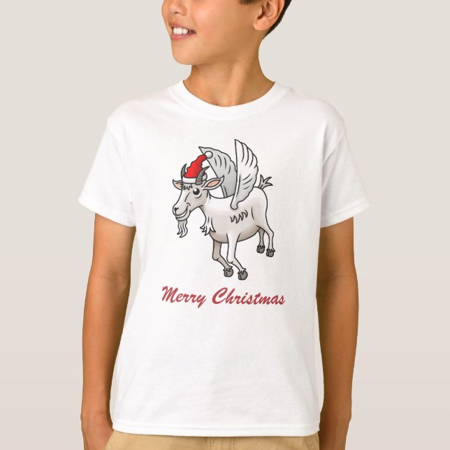 Camiseta Santa's Flying Christmas Goat (Anverso)