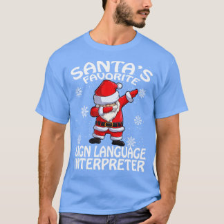 Camiseta Santas intérprete del lenguaje de Rótulo favorito 
