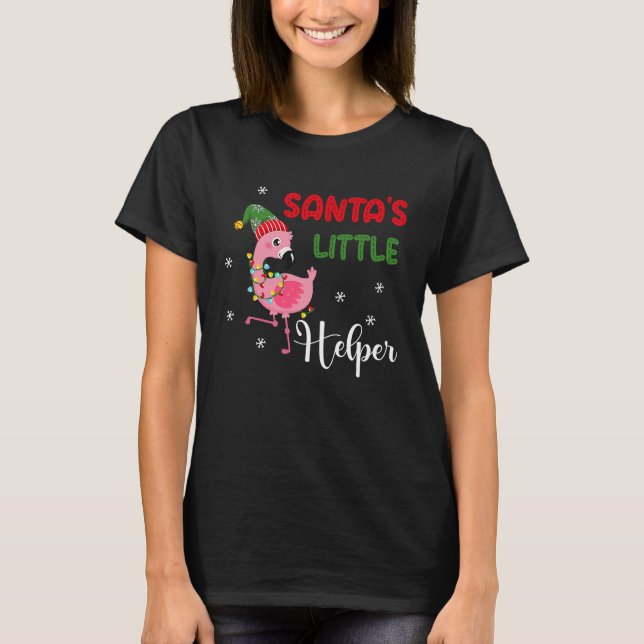 Camiseta santa's little helper flamingo elf merry christmas (Anverso)