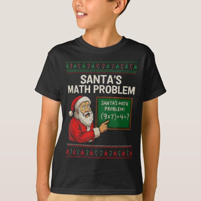 Camiseta Santa's Math Problem 67 Viral Meme Christmas Ugly  (Anverso)