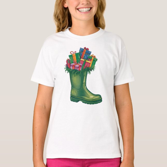 Camiseta Santa's New Boots (Anverso)