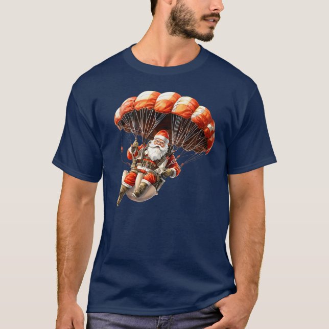 Camiseta Santa's Sky Dive: idea de regalo de Navidades (Anverso)