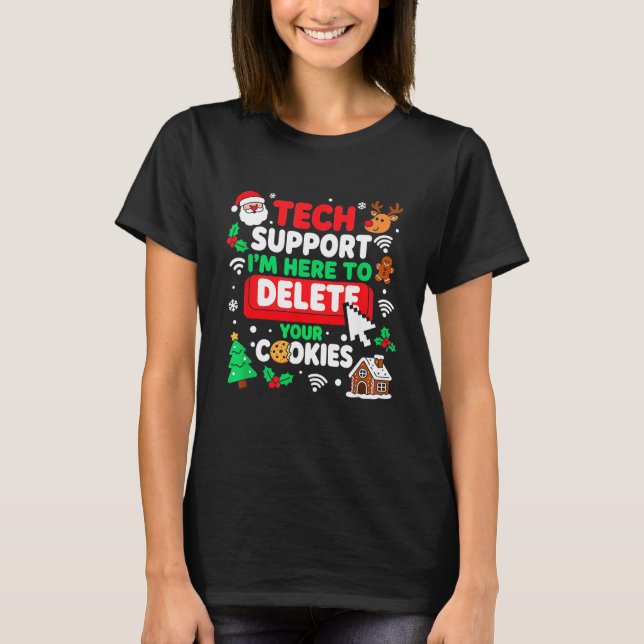 Camiseta Santa's Tech Suprt Rebooting Christmas Computer Me (Anverso)