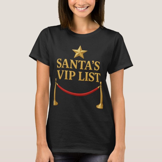 Camiseta Santa's VIP List Exclusive Christmas Club Humor (Anverso)