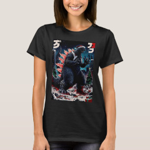 Camiseta Santazilla Monstruo Japonés Kaiju Dinosaurio Navid