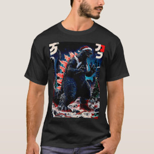 Camiseta Santazilla Monstruo Japonés Kaiju Dinosaurio Navid