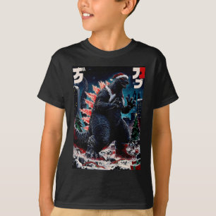 Camiseta Santazilla Monstruo Japonés Kaiju Dinosaurio Navid