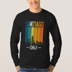 Camiseta Santiago Retro Vintage Sunset Skyline Santiago