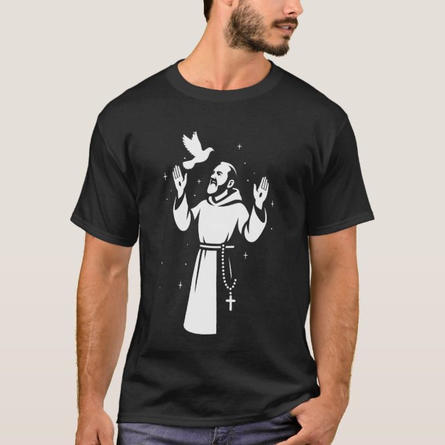 Camiseta Santo católico Padre Pio (Anverso)