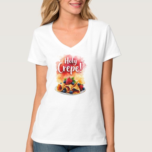 Camiseta ¡Santo Crepe! - Funny Diseño de Impresión de Berry (Anverso)