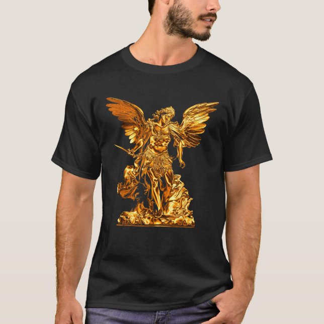 Camiseta Santo Dorado Michael el Arcángel (Anverso)