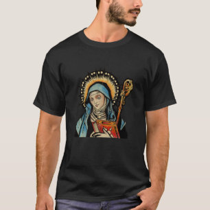 Camiseta Santo Gertrude Patrono de Gatos Grandes Nivelles