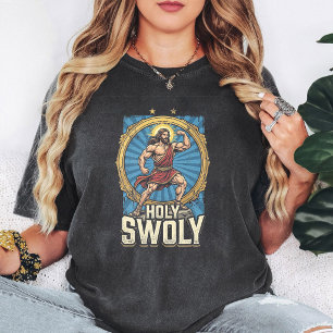 Camiseta Santo Musculoso Jesús Divertido Gimnasio Fitness C