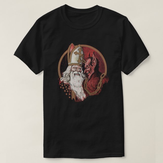 Camiseta Santo Nicholas y Krampus (Diseño del anverso)