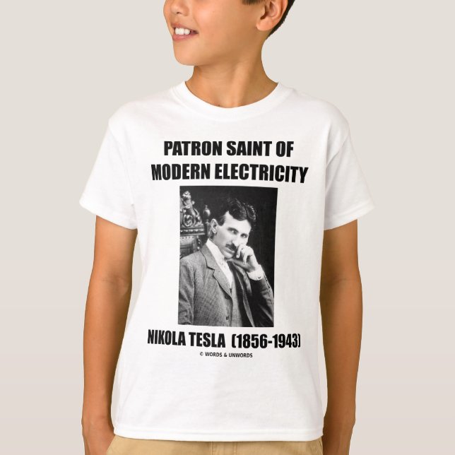 Camiseta Santo patrón de la electricidad moderna (Nikola (Anverso)