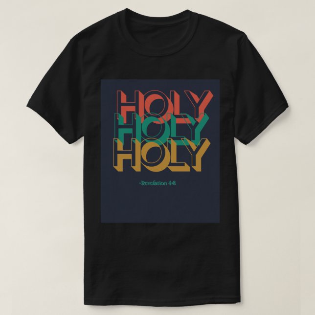 Camiseta Santo Santo Santo Retro Christian tee unisex (Diseño del anverso)