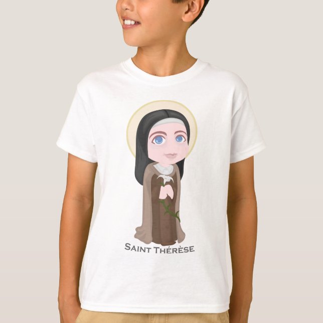 Camiseta Santo Teresa del católico lindo de Lisieux (Anverso)