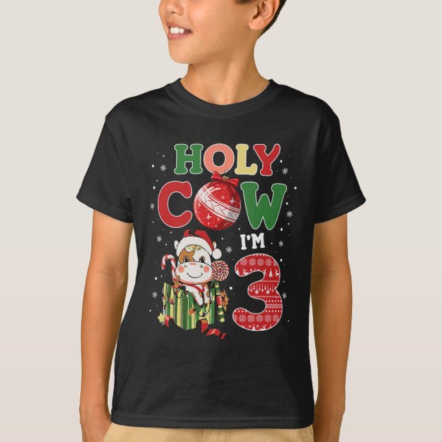 Camiseta Santo Vaca, soy el niño de cumpleaños 3.ª crianza  (Anverso)
