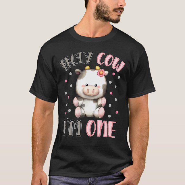 Camiseta Santo Vaca, soy un animal de granja para el primer (Anverso)