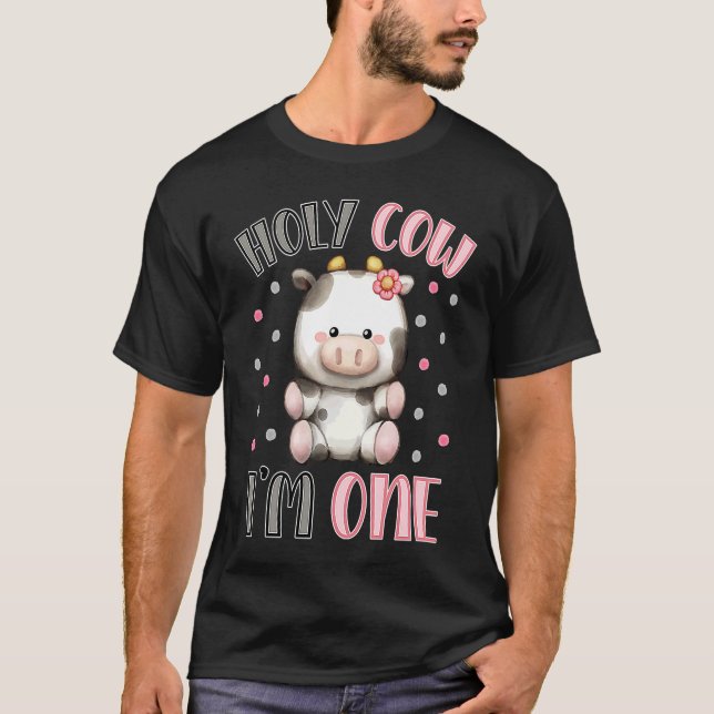 Camiseta Santo Vaca, soy un animal de granja para el primer (Anverso)