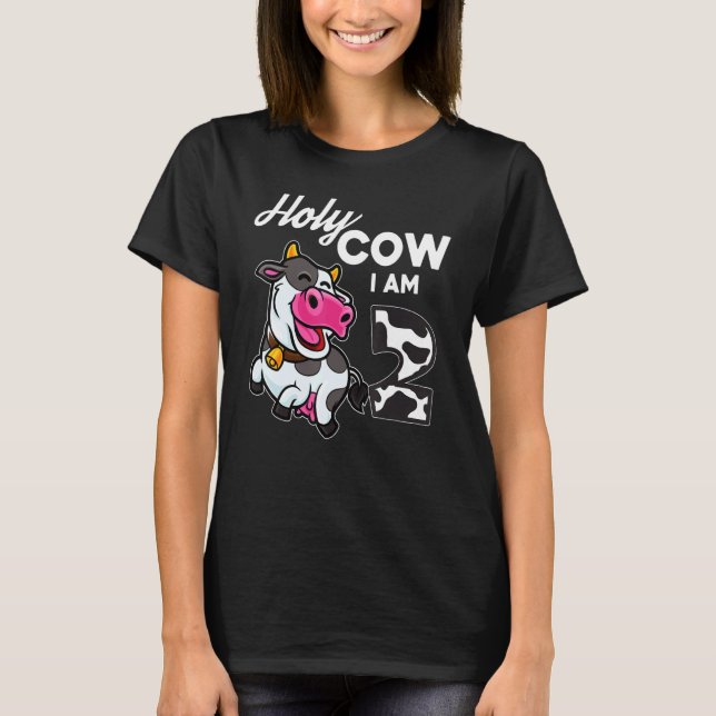 Camiseta Santo Vaca Tengo 2 años de Cow Farm Moo 2do cumple (Anverso)