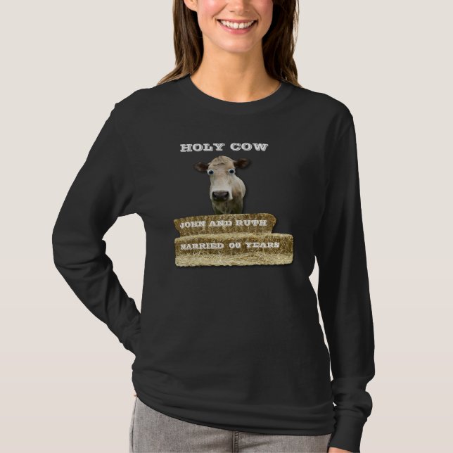 Camiseta SANTO Vaca-usted añade AÑOS O ALGO Otro-T-Camisa, (Anverso)